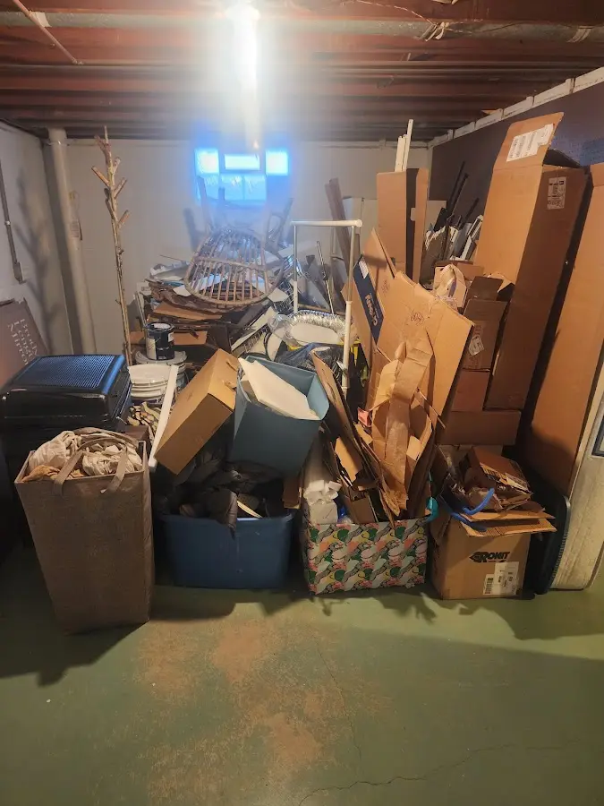 Roll-off dumpster container at job site for 20 Yard Dumpster Rental in Ipswich